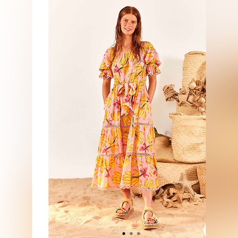 Farm Rio- nwt - banana taste midi - dress.